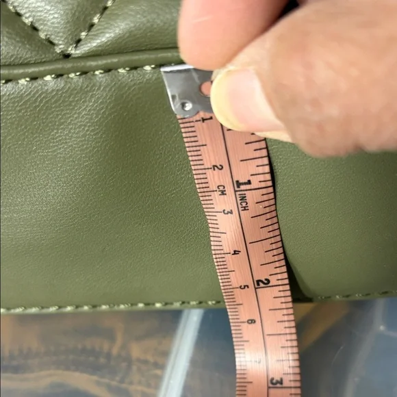 Olive Quilted Vegan Leather Handbag - Picture 14 of 15